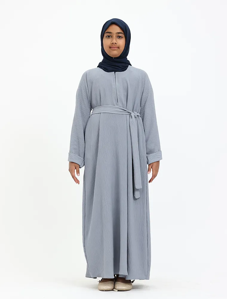 Denim Linen Feel Basic Girls Abaya